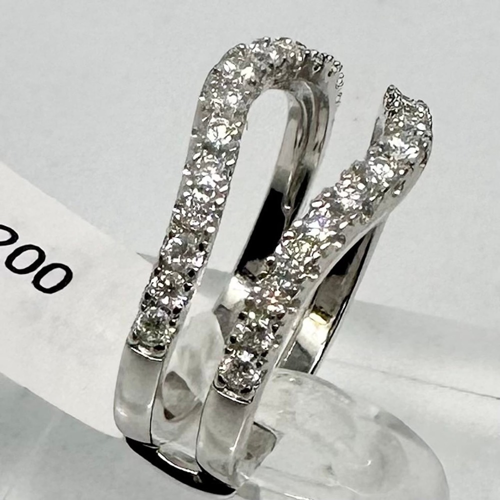 Moissanite Diamond Enhancer Ring Guard Wedding Band Anniversary 925 18k - Picture 3 of 11